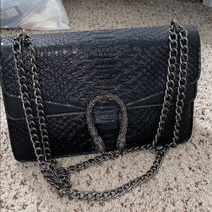 Black croc crossbody